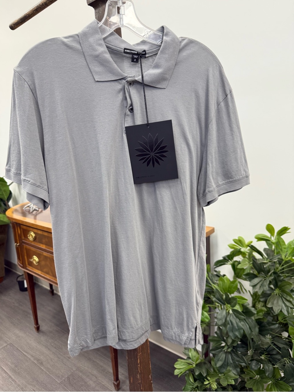 James Perse Light Gray Polo Shirt